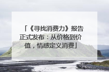《寻找消费力》报告正式发布：从价格到价值，情感定义消费