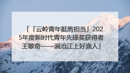「云岭青年挺膺担当」2025年度新时代青年先锋奖获得者王敏奇——澜沧江上好渔人