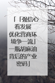 「强信心 看发展 优化营商环境争一流」一瓶胡麻油背后的产业密码