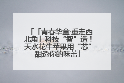 「青春华章·重走西北角」科技“智”造！天水花牛苹果用“芯”甜透你的味蕾