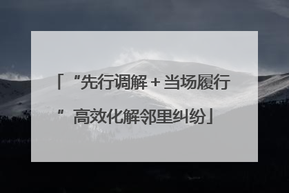 “先行调解＋当场履行”高效化解邻里纠纷