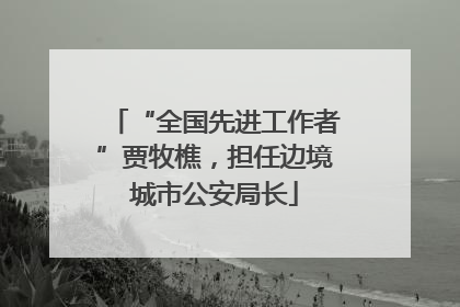 “全国先进工作者”贾牧樵，担任边境城市公安局长