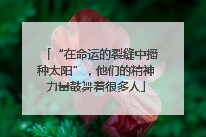 “在命运的裂缝中播种太阳”，他们的精神力量鼓舞着很多人