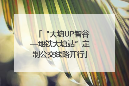 “大塘UP智谷—地铁大塘站”定制公交线路开行