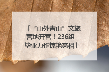 “山外青山”文旅营地开营！236组毕业力作惊艳亮相