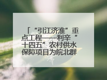 “引江济淮”重点工程——利辛“十四五”农村供水保障项目为皖北群众送来优质“引调水”
