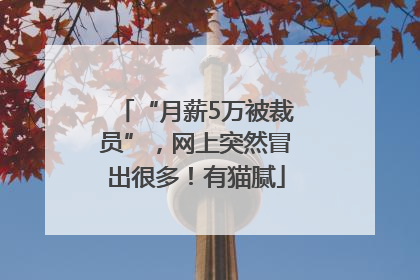 “月薪5万被裁员”，网上突然冒出很多！有猫腻