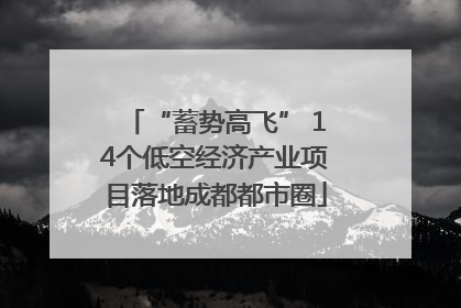 “蓄势高飞” 14个低空经济产业项目落地成都都市圈