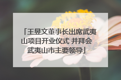 王昱文董事长出席武夷山项目开业仪式 并拜会武夷山市主要领导