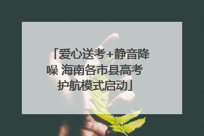 爱心送考+静音降噪 海南各市县高考护航模式启动