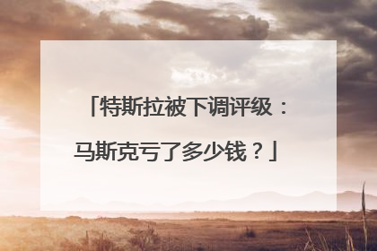 特斯拉被下调评级：马斯克亏了多少钱？