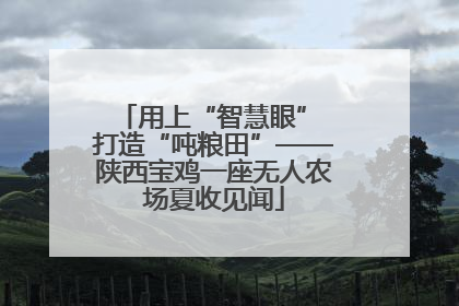 用上“智慧眼” 打造“吨粮田”——陕西宝鸡一座无人农场夏收见闻