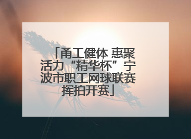 甬工健体 惠聚活力“精华杯”宁波市职工网球联赛挥拍开赛