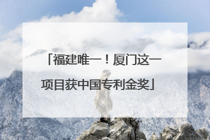 福建唯一！厦门这一项目获中国专利金奖