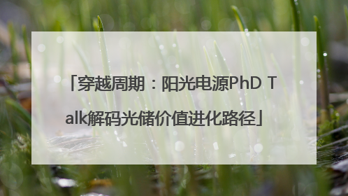 穿越周期：阳光电源PhD Talk解码光储价值进化路径