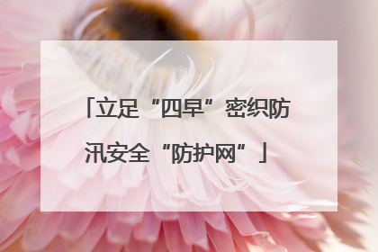 立足“四早”密织防汛安全“防护网”