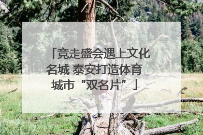 竞走盛会遇上文化名城 泰安打造体育城市“双名片”