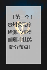 第三个！贵州发现珍稀濒危植物睡莲叶杜鹃新分布点