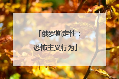 俄罗斯定性：恐怖主义行为