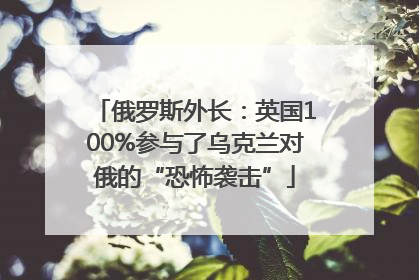 俄罗斯外长：英国100%参与了乌克兰对俄的“恐怖袭击”
