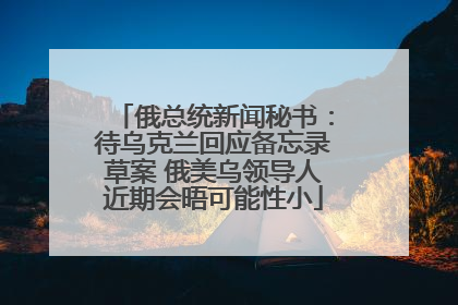 俄总统新闻秘书：待乌克兰回应备忘录草案 俄美乌领导人近期会晤可能性小