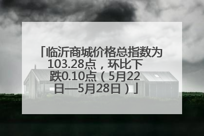 临沂商城价格总指数为103.28点，环比下跌0.10点（5月22日—5月28日）
