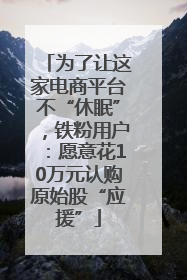 为了让这家电商平台不“休眠”，铁粉用户：愿意花10万元认购原始股“应援”