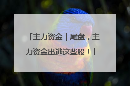 主力资金｜尾盘，主力资金出逃这些股！