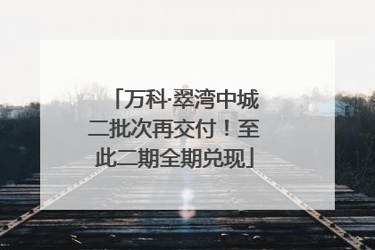 万科·翠湾中城二批次再交付！至此二期全期兑现