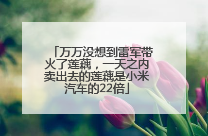 万万没想到雷军带火了莲藕，一天之内卖出去的莲藕是小米汽车的22倍