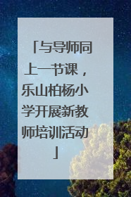 与导师同上一节课，乐山柏杨小学开展新教师培训活动