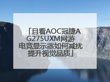 且看AOC冠捷AG275UXM网游电竞显示器如何减扰提升视觉品质