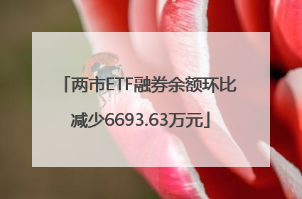 两市ETF融券余额环比减少6693.63万元