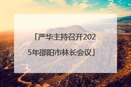 严华主持召开2025年邵阳市林长会议