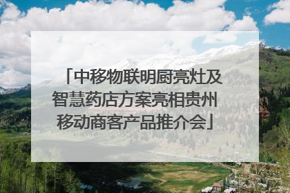 中移物联明厨亮灶及智慧药店方案亮相贵州移动商客产品推介会