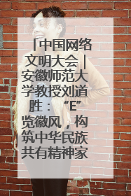 中国网络文明大会｜安徽师范大学教授刘道胜：“E”览徽风，构筑中华民族共有精神家园