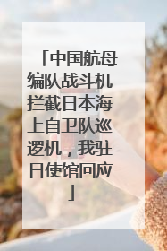 中国航母编队战斗机拦截日本海上自卫队巡逻机，我驻日使馆回应