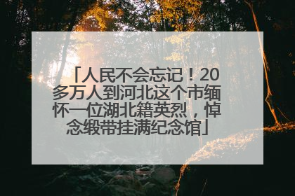 人民不会忘记！20多万人到河北这个市缅怀一位湖北籍英烈，悼念缎带挂满纪念馆