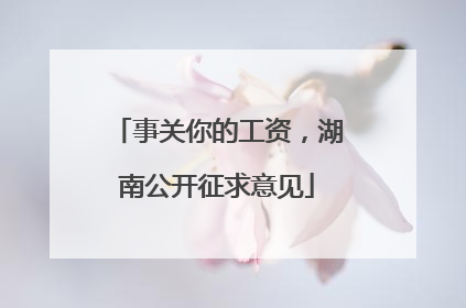 事关你的工资，湖南公开征求意见