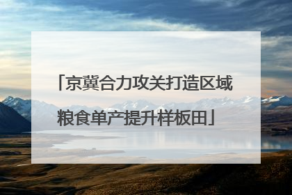 京冀合力攻关打造区域粮食单产提升样板田