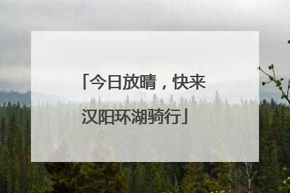 今日放晴，快来汉阳环湖骑行