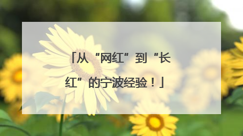 从“网红”到“长红”的宁波经验！