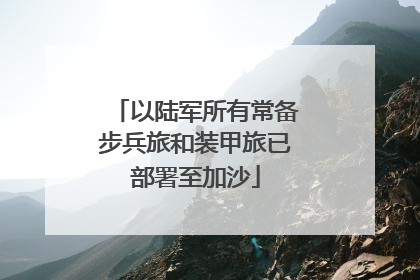 以陆军所有常备步兵旅和装甲旅已部署至加沙
