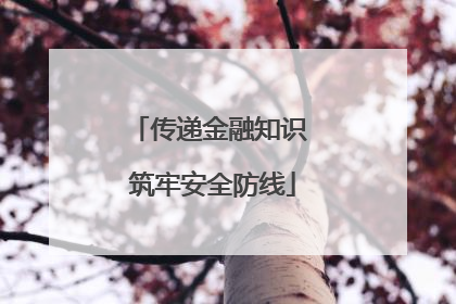 传递金融知识 筑牢安全防线