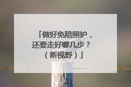 做好免陪照护，还要走好哪几步？（新视野）