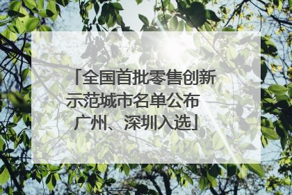 全国首批零售创新示范城市名单公布 广州、深圳入选