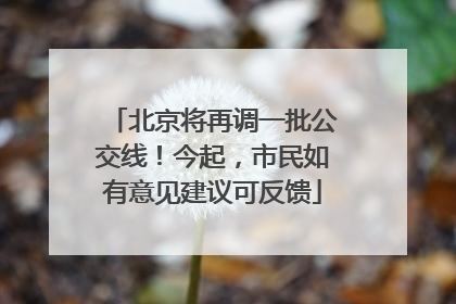 北京将再调一批公交线！今起，市民如有意见建议可反馈