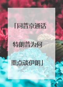 同普京通话 特朗普为何重点谈伊朗
