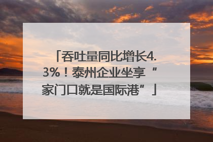吞吐量同比增长4.3%！泰州企业坐享“家门口就是国际港”