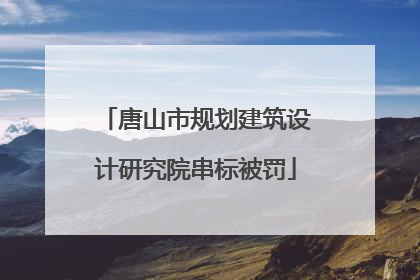 唐山市规划建筑设计研究院串标被罚